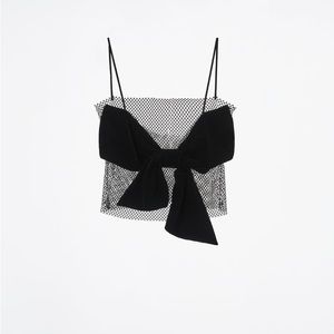 NWOT Zara Rhinestones Mesh Top- going out summer style